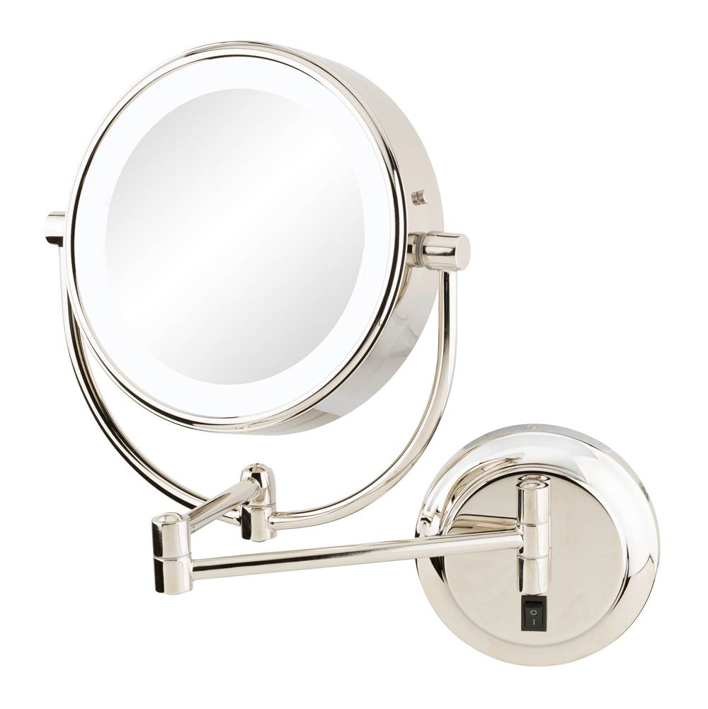 Aptations - Neomodern Magnified Makeup Mirror With Switchable Light Color in Polished Nickel - Polished Nickel