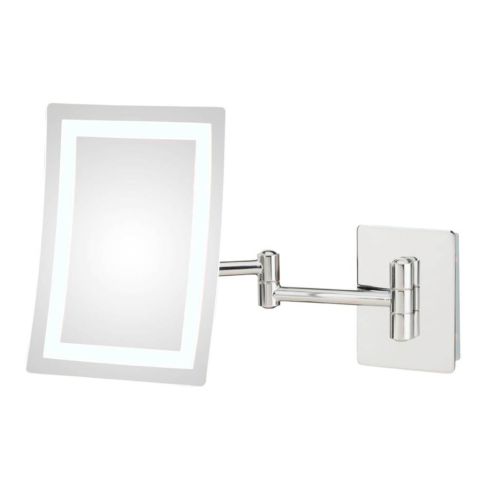 Aptations - Contemporary Rectangular Led Lighted Magnifying Makeup Mirror With Switchable Light Color in Polished Nickel - Polished Nickel