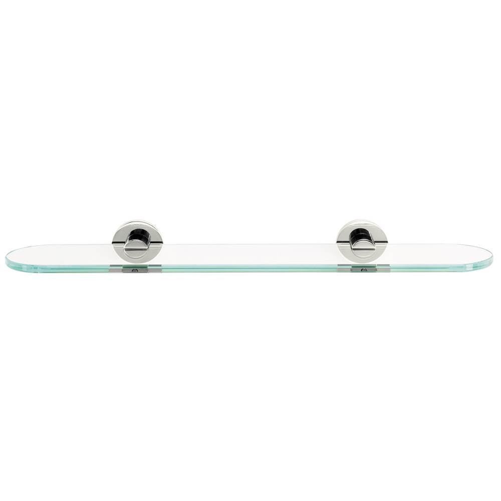 Alno - 18'' Glass Shelf W/Brackets - Polished Nickel
