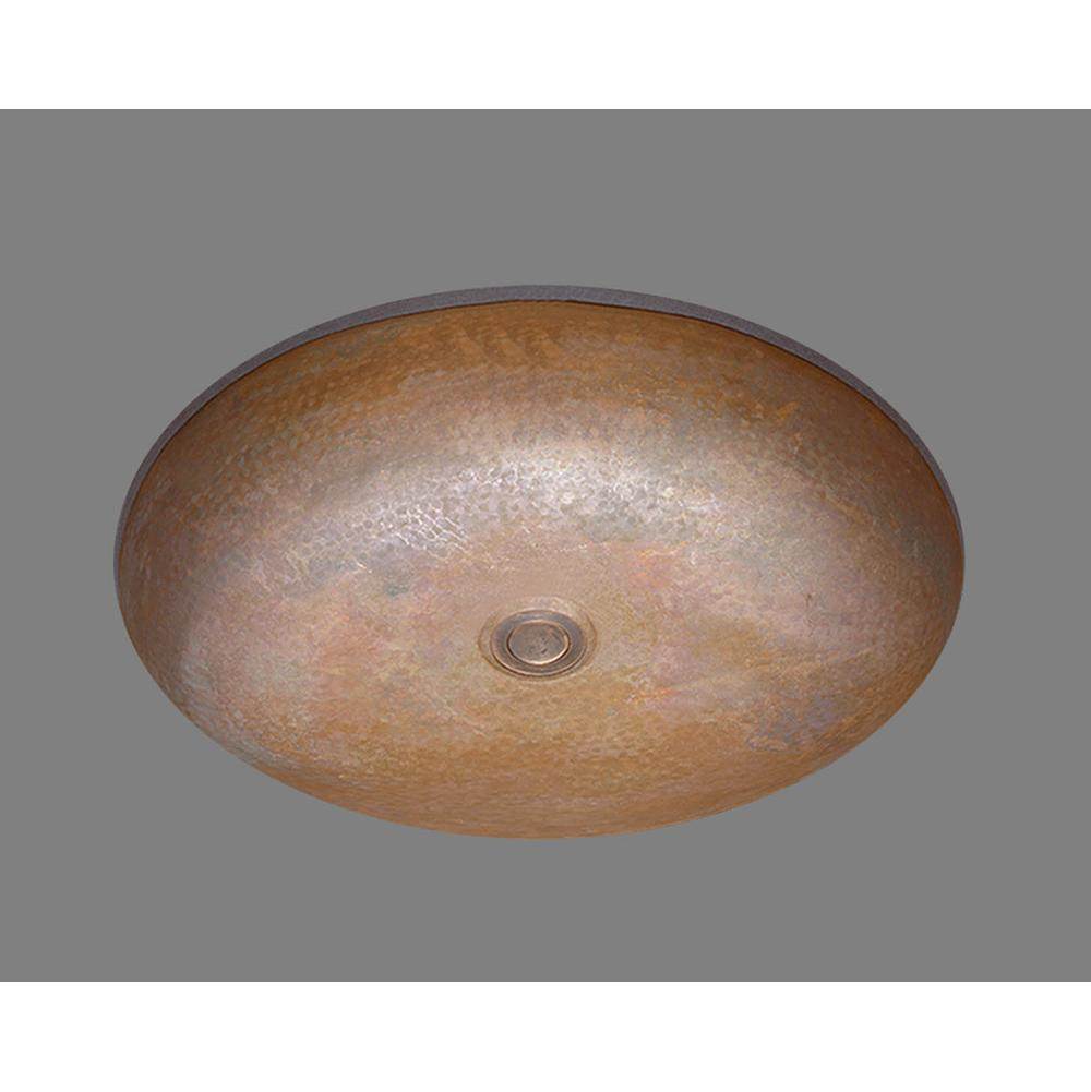 Alno - Medium Oval Lavatory, Riatta Pattern, Undermount and Drop In - Weathered Copper