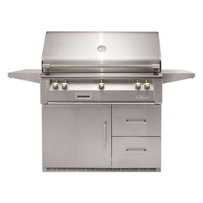 Alfresco - 42'' Standard Grill On Refrigerated Base - Jet Black-Matte - Jet Black-Matte