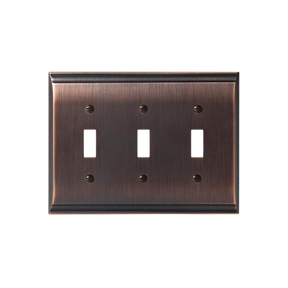 Amerock - SWITCHPLATE-CANDLER-3 TOGGLE-ORB - Oil Rubbed Bronze