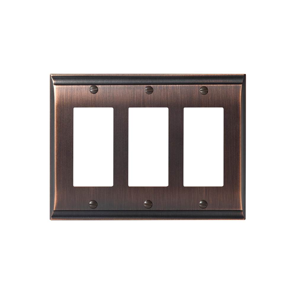 Amerock - SWITCHPLATE-CANDLER-3 ROCKER-ORB - Oil Rubbed Bronze