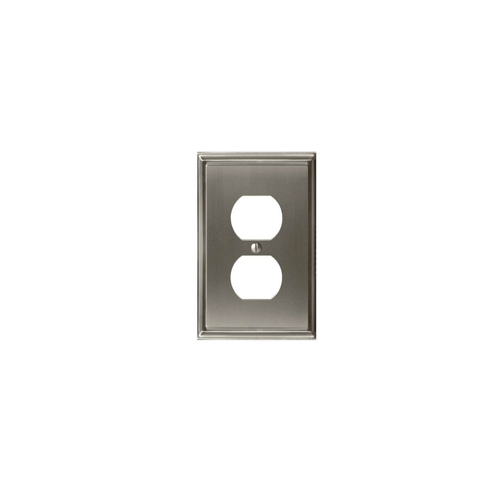 Amerock - WALLPLATE-MULHOLLAND-2 PLUG OUTLET-G10 - Satin Nickel