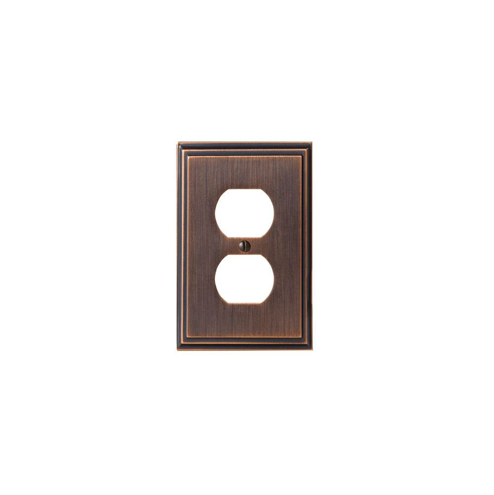 Amerock - WALLPLATE-MULHOLLAND-2 PLUG OUTLET-ORB - Oil Rubbed Bronze
