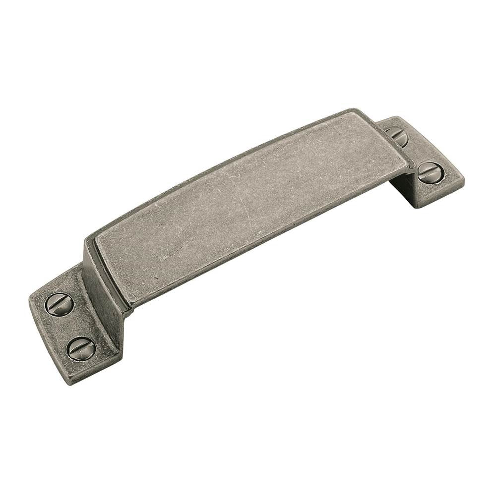 Amerock - Highland Ridge 3-1/2 in (89 mm) Center-to-Center Aged Pewter Cabinet Cup Pull - Aged Pewter