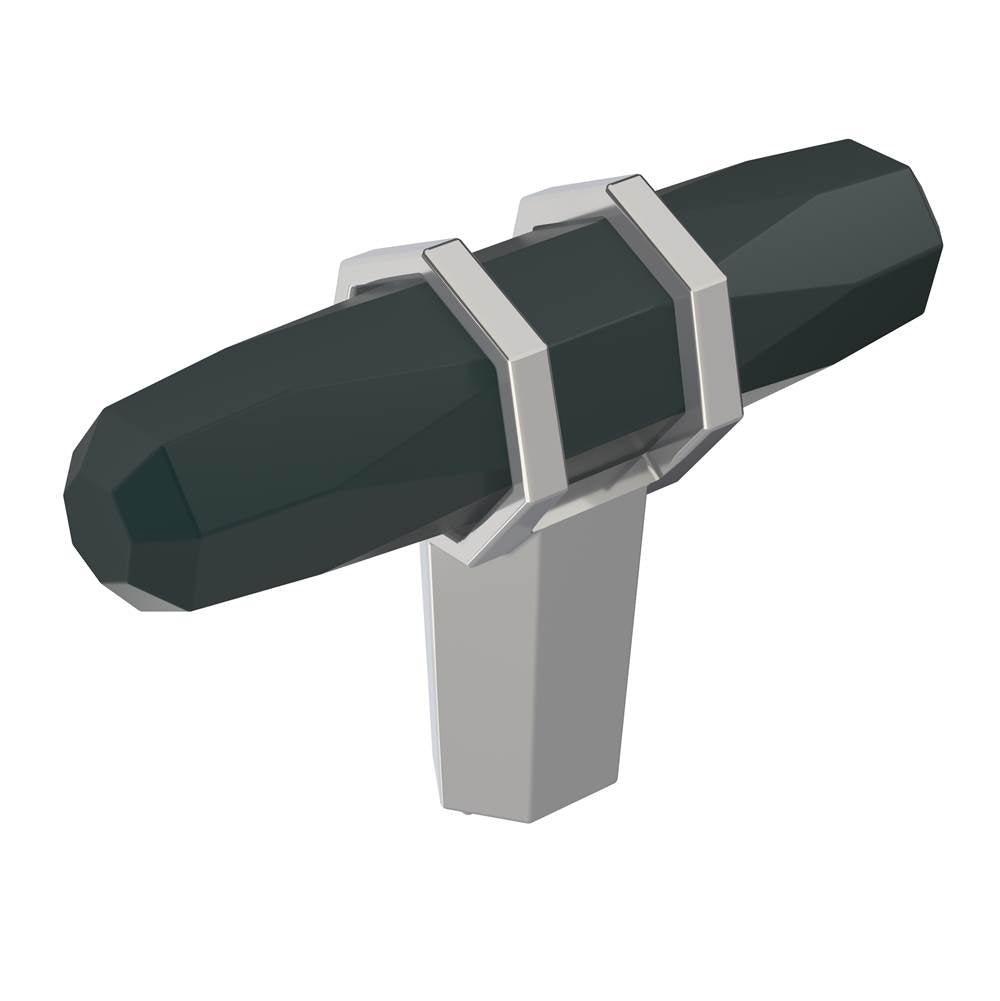 Amerock - London 2-1/2 in (64 mm) Length Black Bronze/Polished Chrome Cabinet Knob - Black Bronze/Polished Chrome