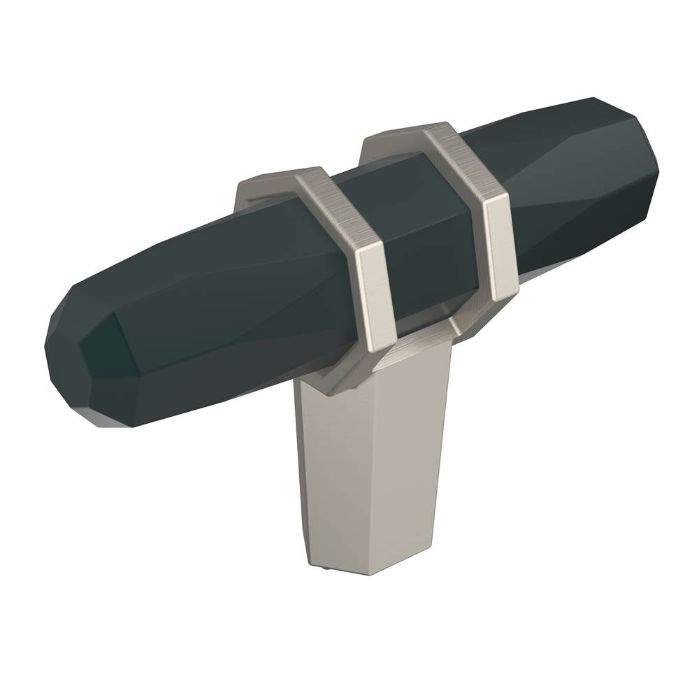 Amerock - London 2-1/2 in (64 mm) Length Black Bronze/Satin Nickel Cabinet Knob - Black Bronze/Satin Nickel