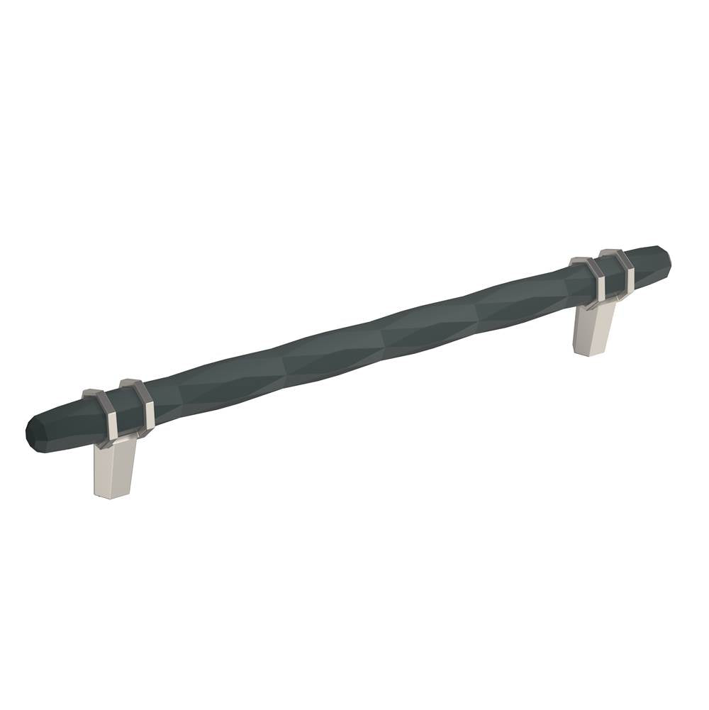 Amerock - London 8 in (203 mm) Center-to-Center Black Bronze/Satin Nickel Cabinet Pull - Black Bronze/Satin Nickel