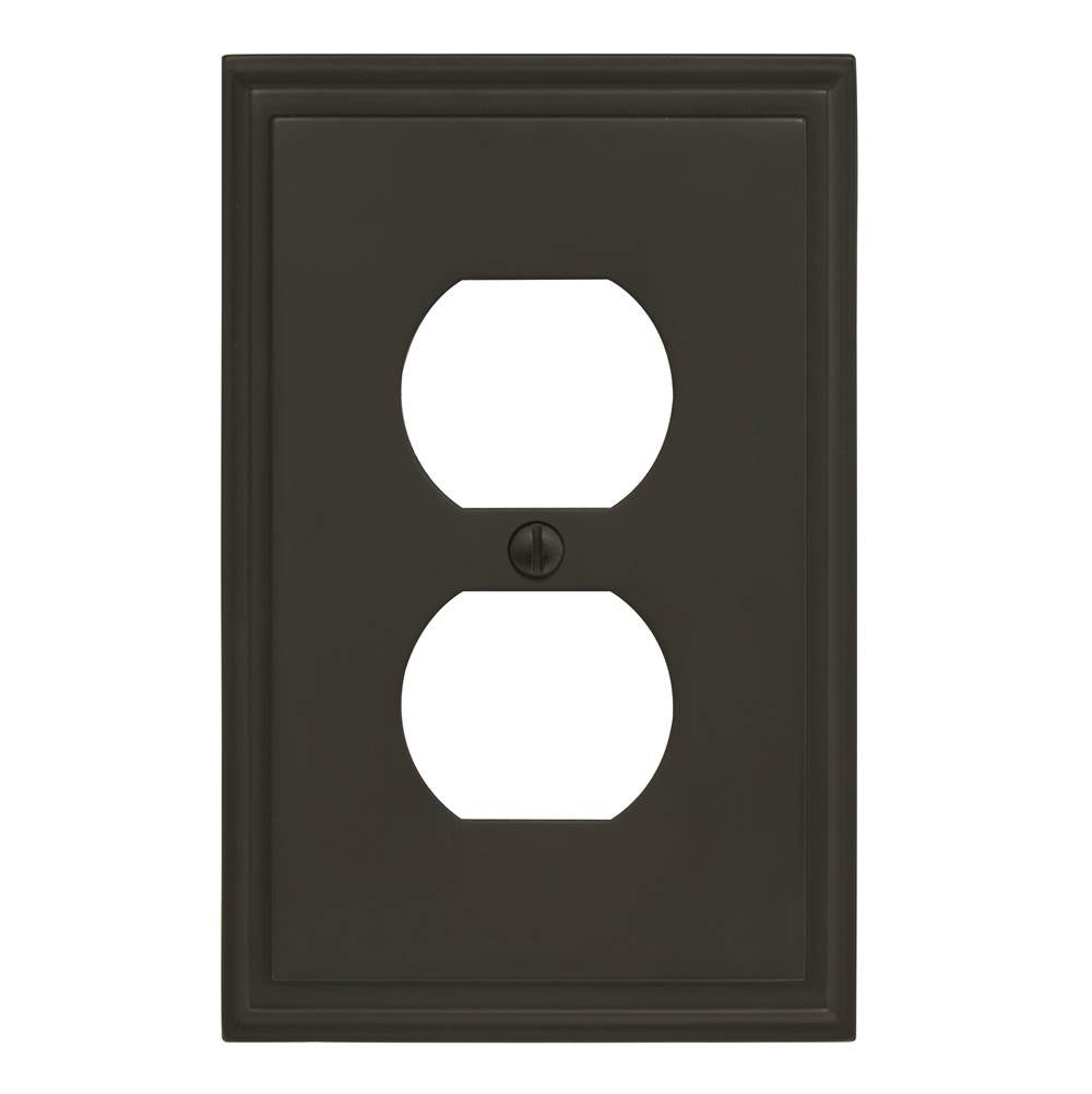 Amerock - Mulholland 1 Receptacle Black Bronze Wall Plate - Black Bronze