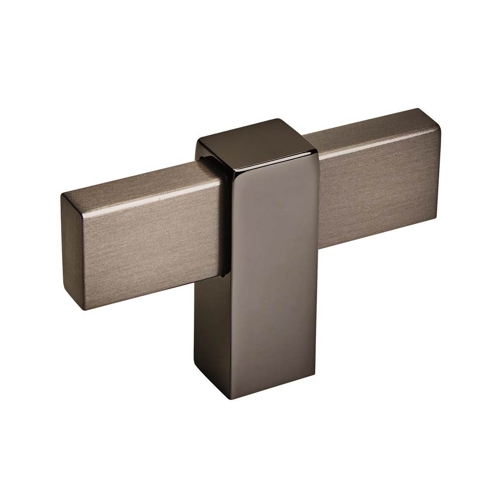 Amerock - Mulino 2-3/8 in (60 mm) Length Black Brushed Nickel/Black Nickel Cabinet Knob - Black Brushed Nickel/Black Nickel
