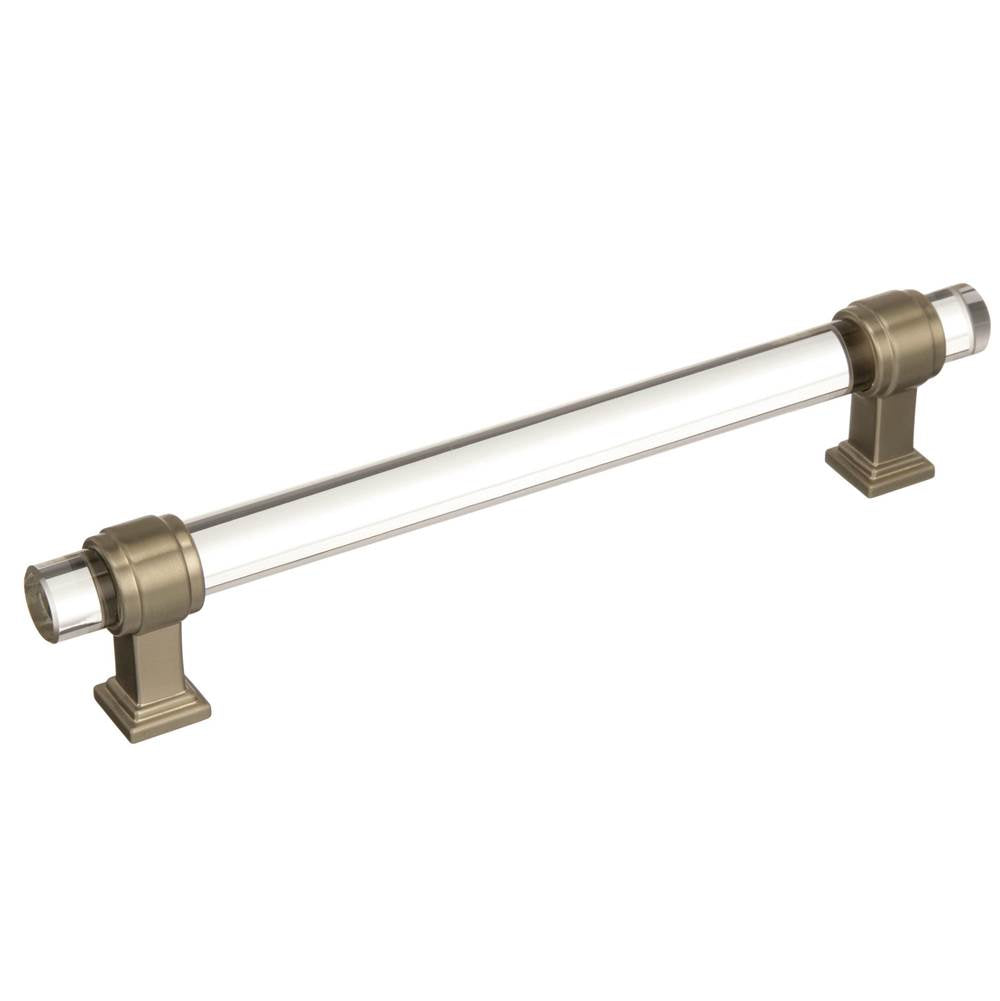 Amerock - Glacio 6-5/16 in (160 mm) Center-to-Center Clear/Golden Champagne Cabinet Pull - Clear/Golden Champagne