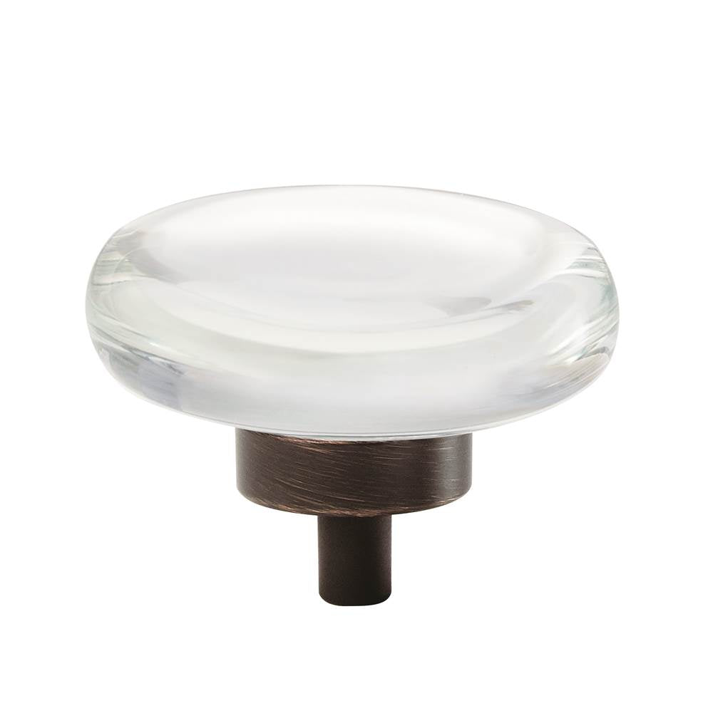 Amerock - Glacio 1-3/4 in (44 mm) Diameter Clear/Oil-Rubbed Bronze Cabinet Knob - Clear/Oil-Rubbed Bronze