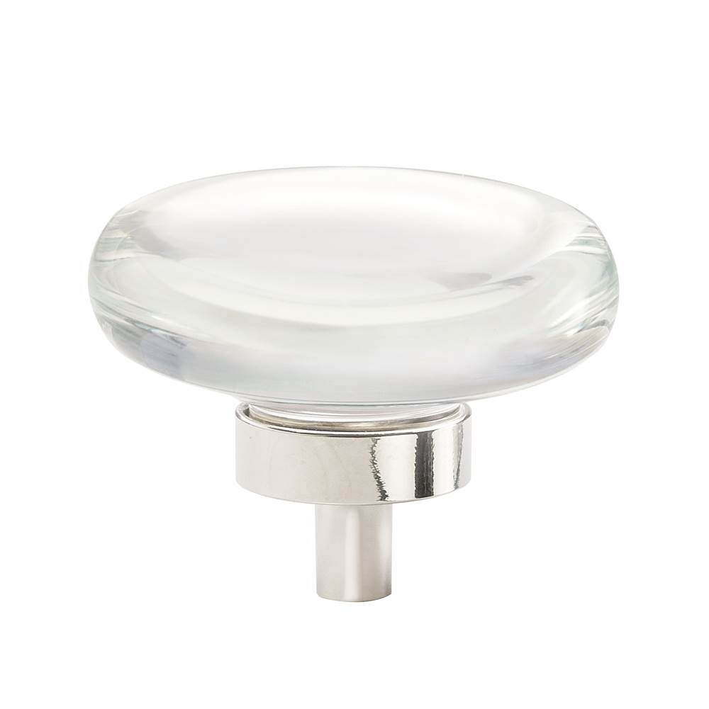 Amerock - Glacio 1-3/4 in (44 mm) Diameter Clear/Polished Nickel Cabinet Knob - Clear/Polished Nickel