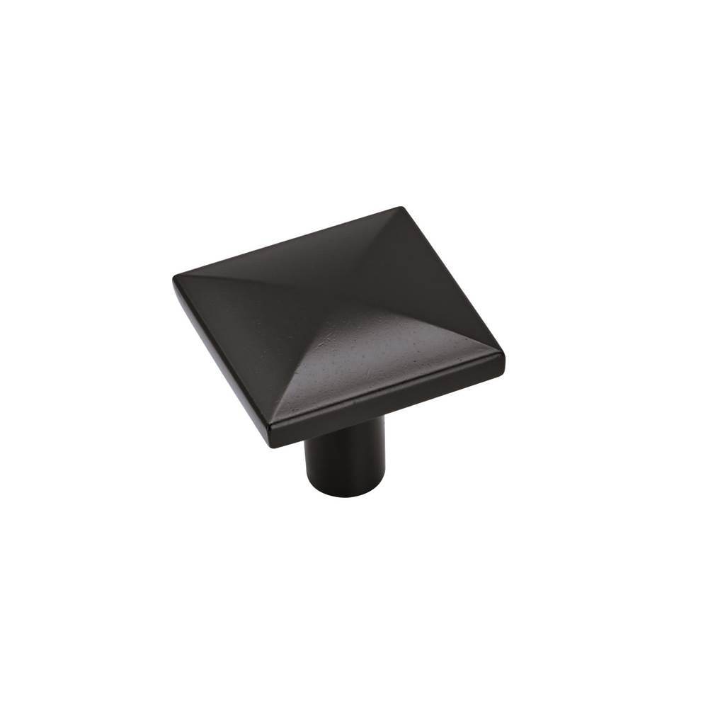 Amerock - Extensity 1-1/8 in (29 mm) Length Matte Black Cabinet Knob - Matte Black