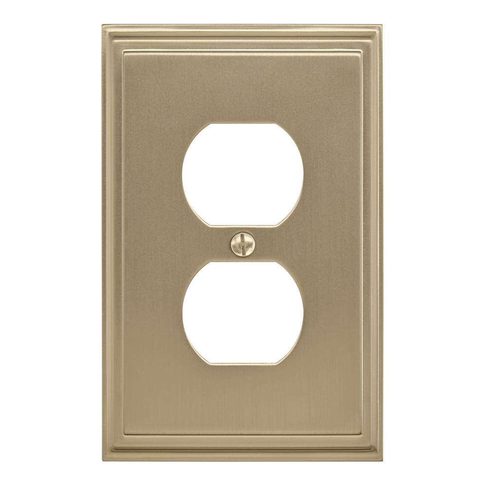 Amerock - Mulholland 1 Receptacle Golden Champagne Wall Plate - Golden Champagne