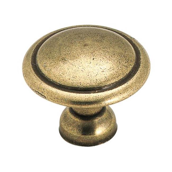 Amerock - Allison Value 1-3/8 in (35 mm) Diameter Light Antique Brass Cabinet Knob - Light Antique Brass