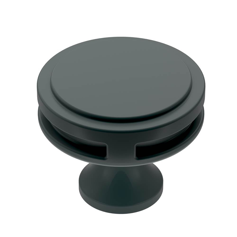 Amerock - Oberon 1-3/8 in (35 mm) Diameter Matte Black Cabinet Knob - Matte Black