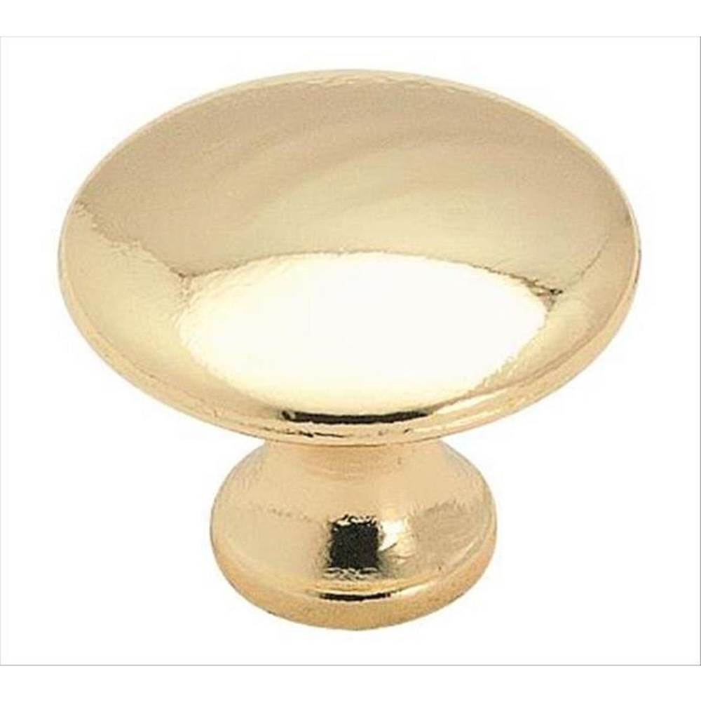 Amerock - Allison Value 1-3/16 in (30 mm) Diameter Polished Brass Cabinet Knob - Polished Brass