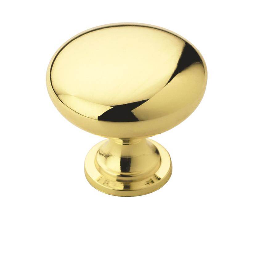 Amerock - Allison Value 1-1/4 in (32 mm) Diameter Polished Brass Cabinet Knob - Polished Brass