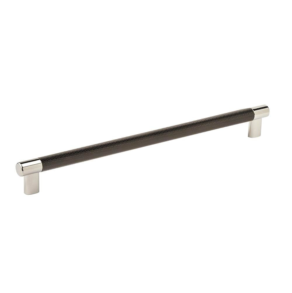 Amerock - Esquire 12-5/8 in (320 mm) Center-to-Center Polished Nickel/Black Bronze Cabinet Pull - Polished Nickel/Black BronzeÂ