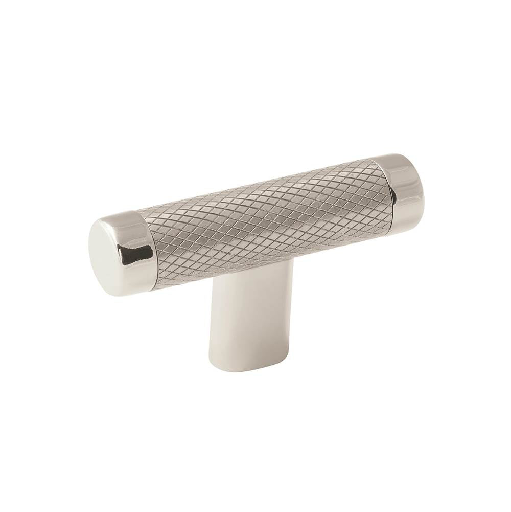 Amerock - Esquire 2-5/8 in (67 mm) Length Polished Nickel/Stainless Steel Cabinet Knob - Polished Nickel/Stainless Steel