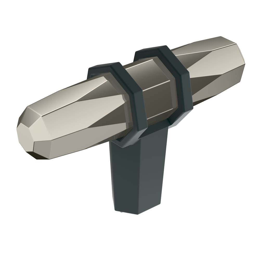 Amerock - London 2-1/2 in (64 mm) Length Polished Nickel/Black Bronze Cabinet Knob - Polished Nickel/Black BronzeÂ