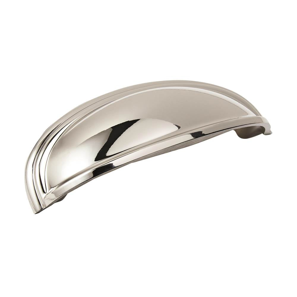 Amerock - Ashby 4 in (102 mm) and 3 in (76 mm) Center-to-Center Polished Nickel Cabinet Cup Pull - Polished Nickel