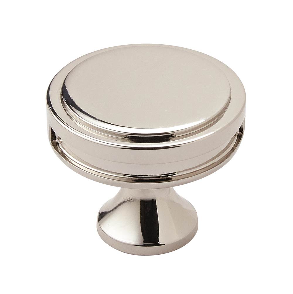 Amerock - Oberon 1-3/8 in (35 mm) Diameter Polished Nickel Cabinet Knob - Polished Nickel