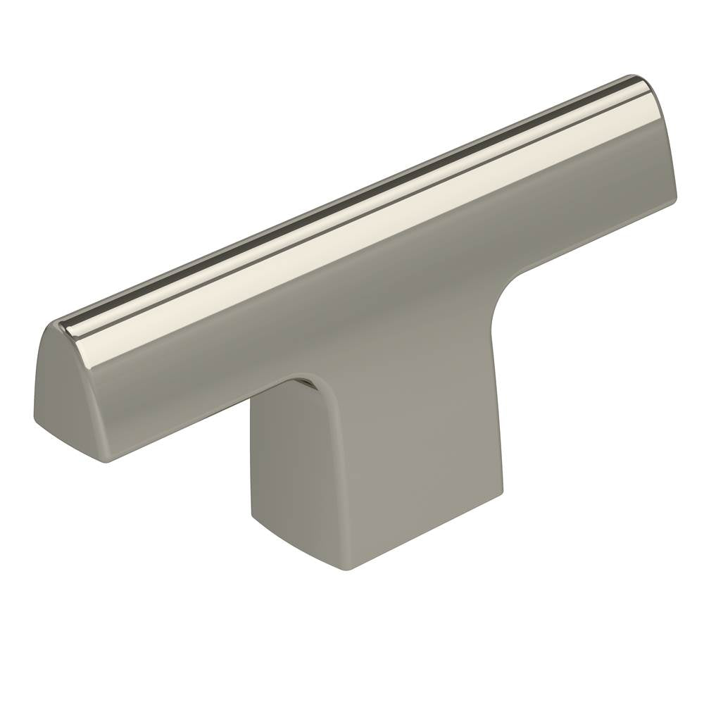 Amerock - Riva 2-1/2 in (64 mm) Length Polished Nickel Cabinet Knob - Polished Nickel