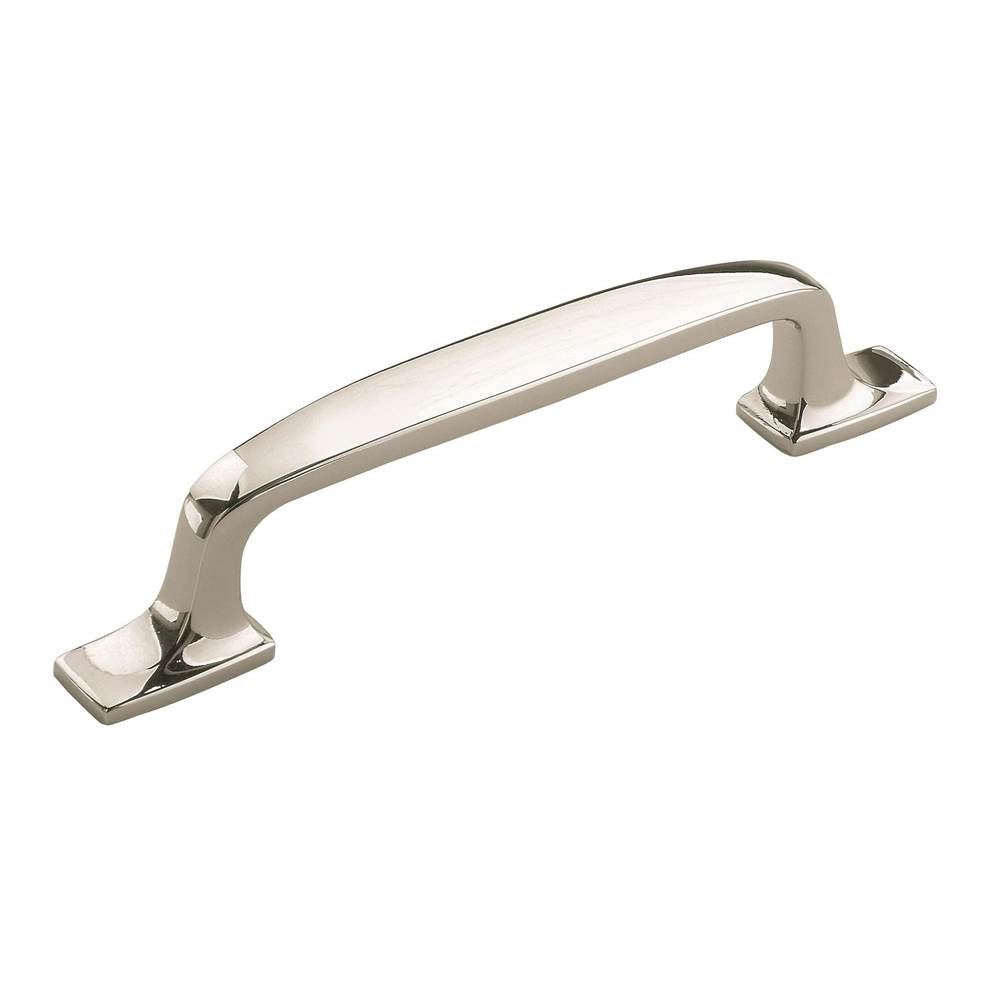 Amerock - Highland Ridge 3-3/4 in (96 mm) Center-to-Center Polished Nickel Cabinet Pull - Polished Nickel
