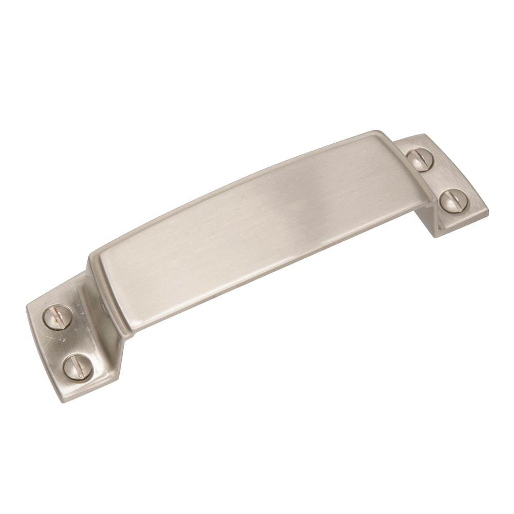 Amerock - Highland Ridge 3-1/2 in (89 mm) Center-to-Center Satin Nickel Cabinet Cup Pull - Satin Nickel