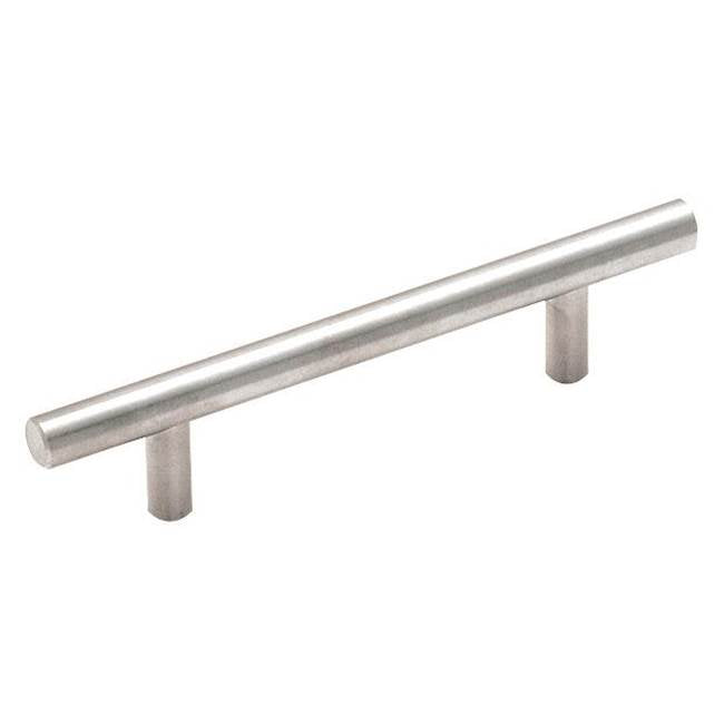 Amerock - Bar Pulls 3-3/4 in (96 mm) Center-to-Center Sterling Nickel Cabinet Pull - Sterling Nickel