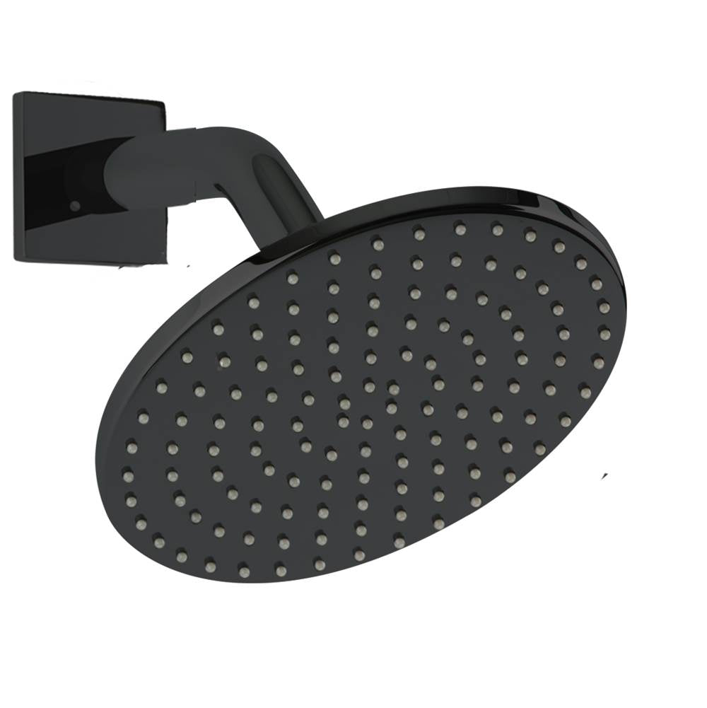 Artos - 6'' Shower Rainhead Wall Mount, Angled Arm, R+S, Black - Black