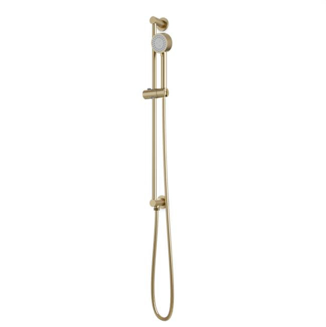Artos - Round Slidebar Kit with Integrated Water Outlet and Multifunction Hand Shower Satin Brass