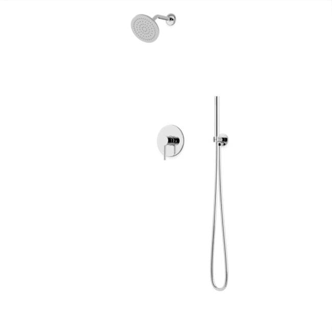 Artos - Round 2-Way Pressure Balance Shower Trim Kit with Rain Shower Head and Hand Held Shower Chrome