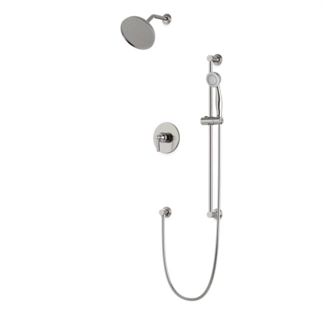 Artos - Classic 2-Way Pressure Balance Shower Trim Kit with Hand Held Shower on Slide Bar with Separate Water Outlet Brushed Nickel