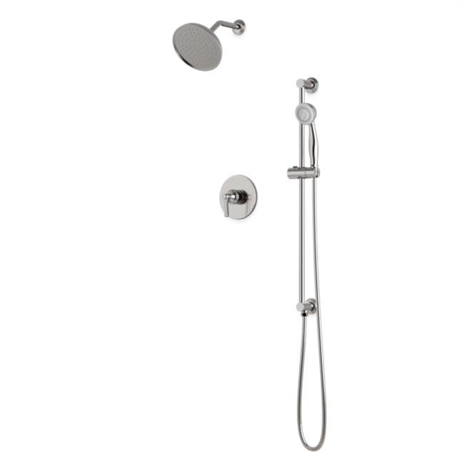 Artos - Classic 2-Way Pressure Balance Shower Trim Kit with Hand Held Shower on Integrated Slide Bar Brushed Nickel