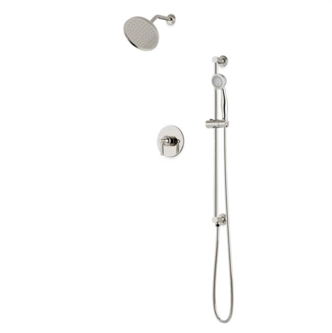 Artos - Classic 2-Way Pressure Balance Shower Trim Kit with Hand Held Shower on Integrated Slide Bar Polished Nickel