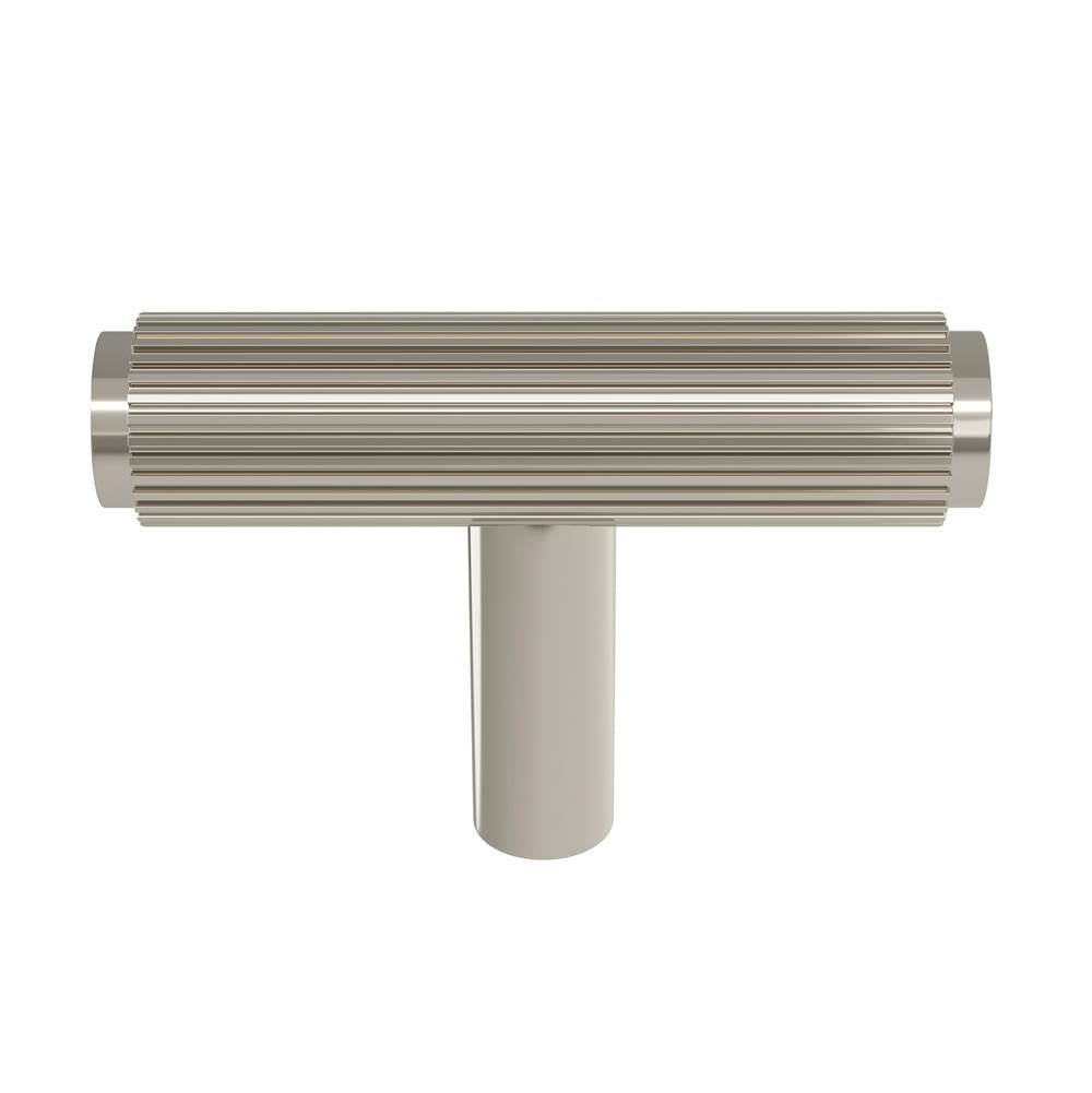 Ashley Norton - Straight Knurled T-Bar Knob - Polished Nickel