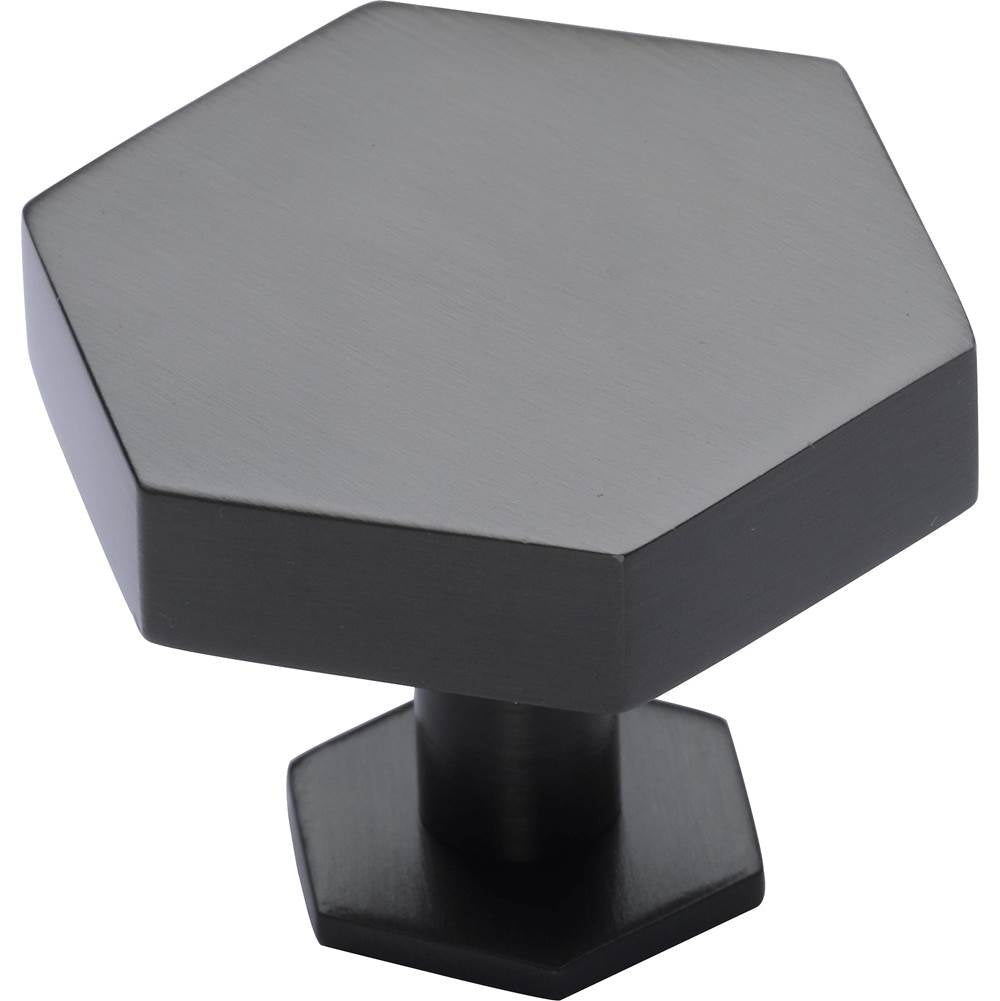Ashley Norton - Modern Hex Cabinet Knob with Rosette - Oil Rubbed Bronze