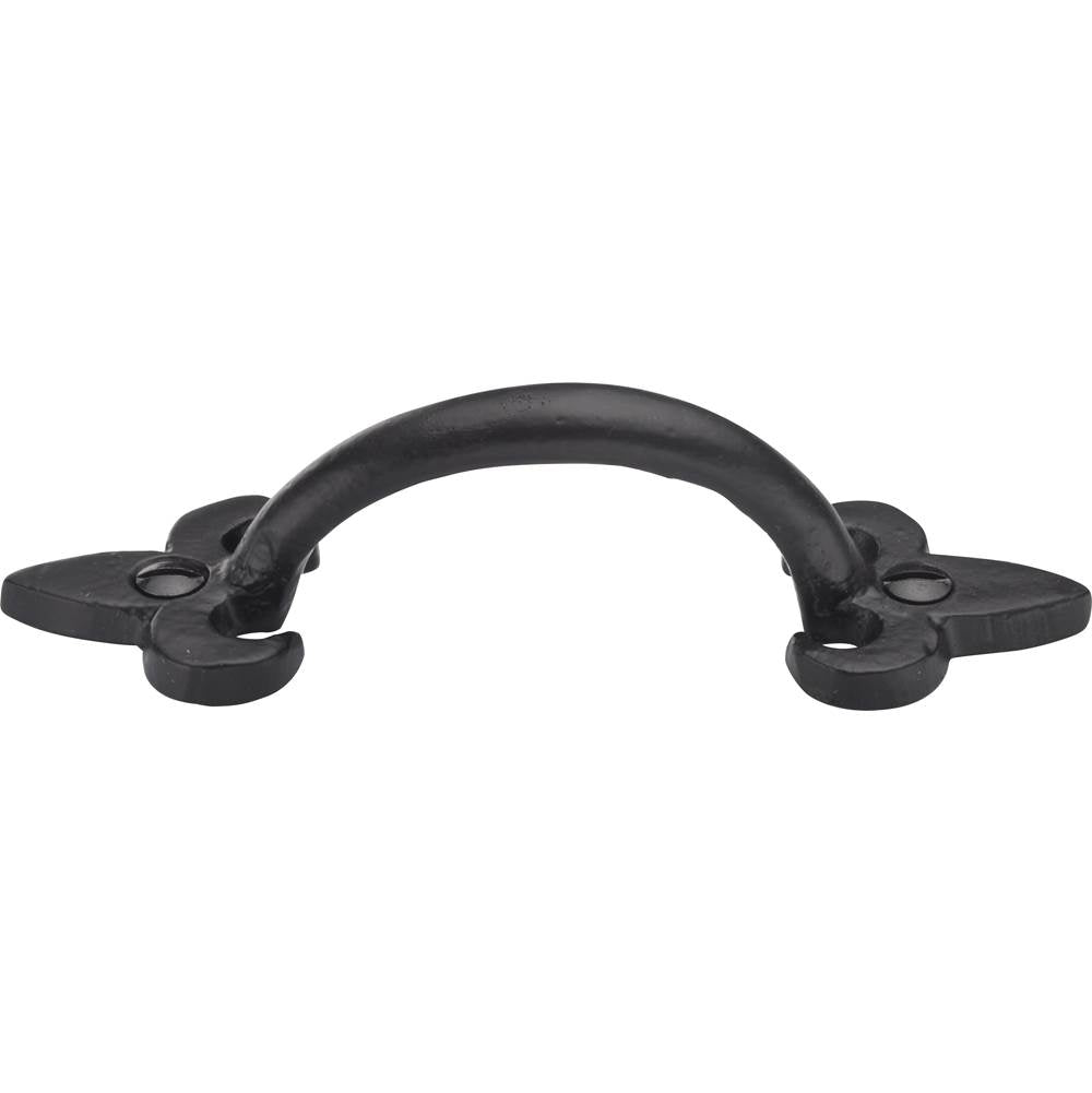 Ashley Norton - Front Mounted Fleur-de-lis Cabinet Pull - Black