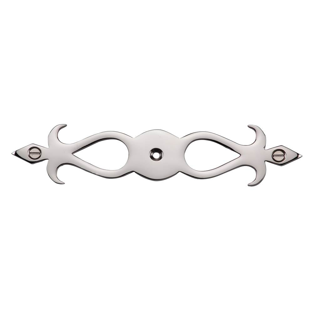 Ashley Norton - Fleur-de-lis Cabinet Knob Backpate - Polished Nickel