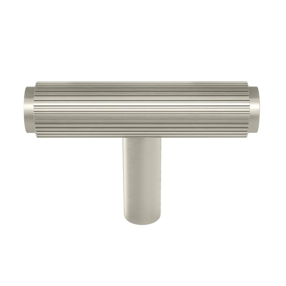 Ashley Norton - Straight Knurled T-Bar Knob - Satin Nickel
