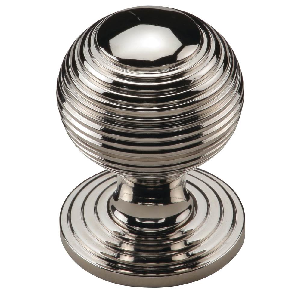 Ashley Norton - Reeded Cabinet Knob on Rose - Polished Nickel