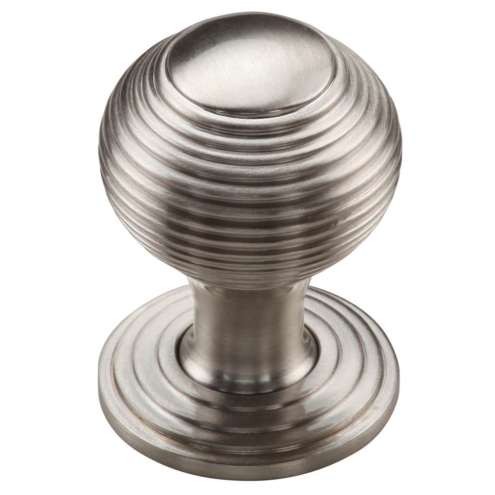Ashley Norton - Reeded Cabinet Knob on Rose - Satin Nickel