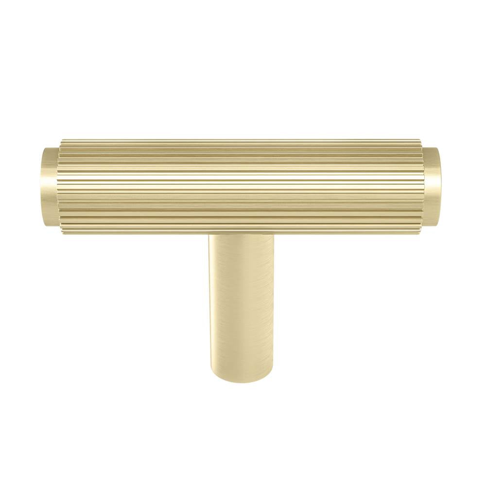 Ashley Norton - Straight Knurled T-Bar Knob - Satin Brass