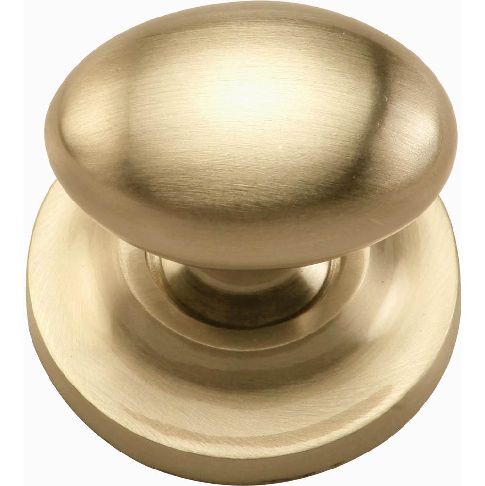 Ashley Norton - Egg Cabinet Knob on Rose - Satin Brass