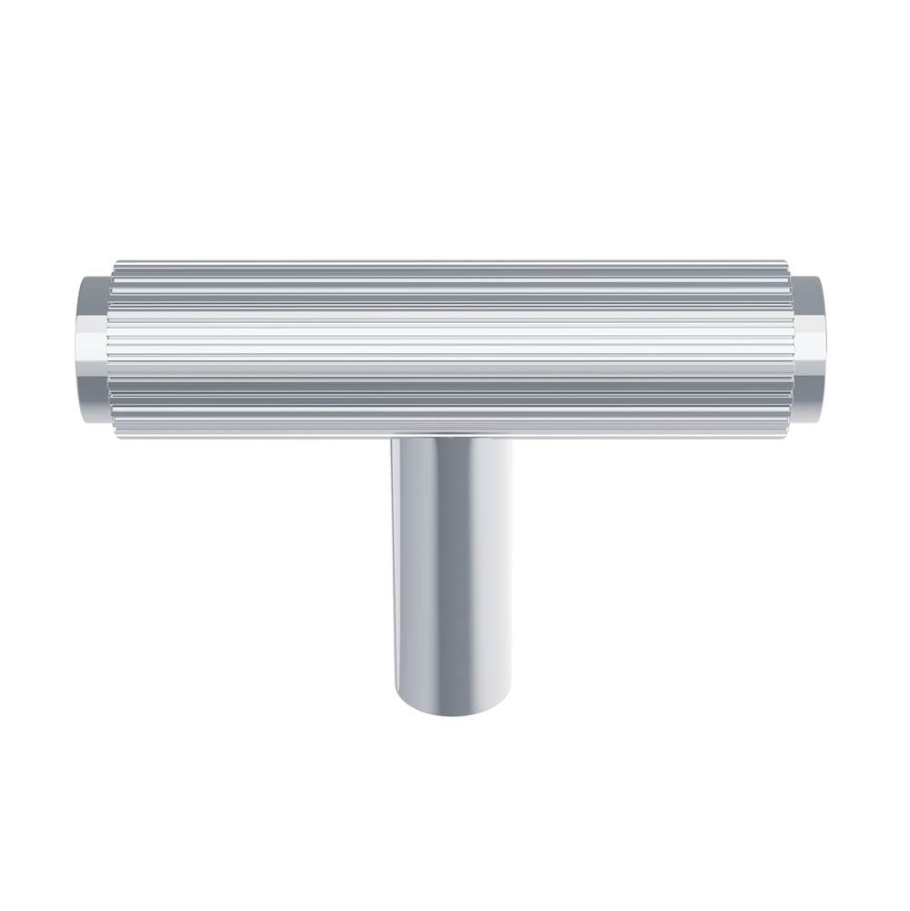 Ashley Norton - Straight Knurled T-Bar Knob - Polished Chrome