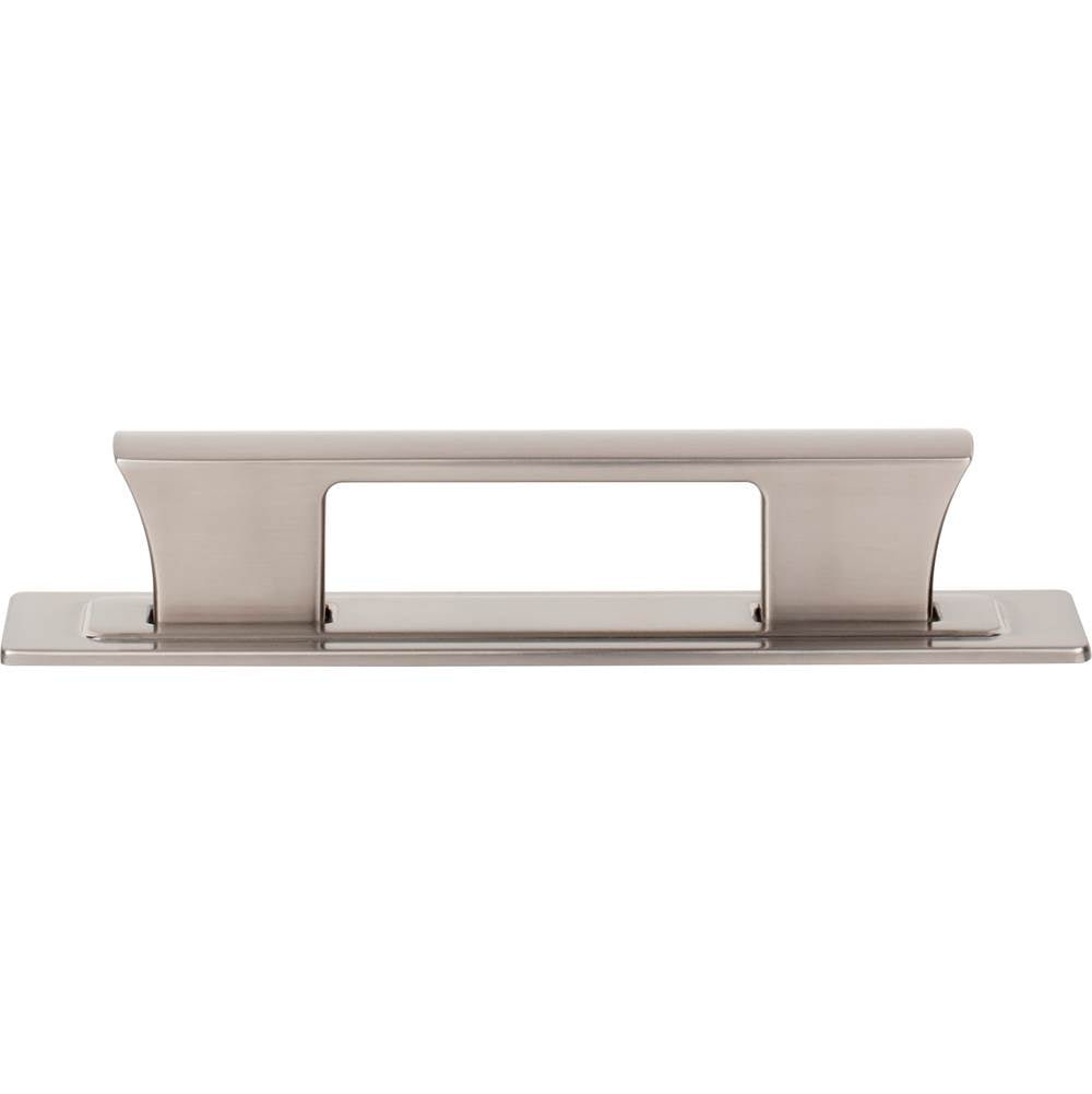 Atlas - Zander Pull and Backplate 3 3/4 Inch (c-c) Brushed Nickel - Brushed Nickel